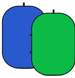 NEEWER Chromakey Backdrops, Double Sided Green Screen and Blue Screen, 2 in 1 Collapsible and Reversible Background
