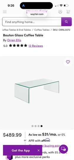 Glass coffee table