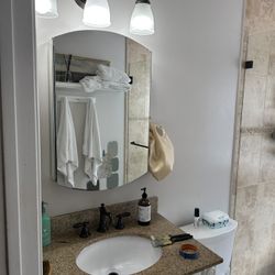 Glass Mirrored Bathroom Medicine Cabinet 