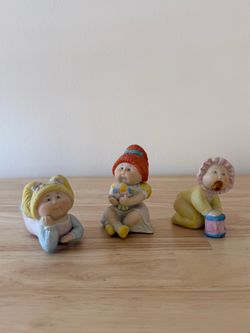 Vintage 1984 Cabbage Patch Kids Porcelain Figurines – Set of 3