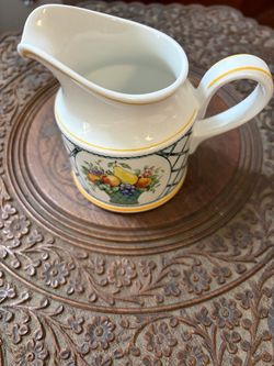 Villeroy & Boch Basket 3.75” Creamer Green Mettlach Backstamp Germany