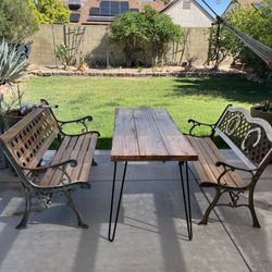 Antique Benches With Table $400