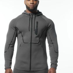 Alphalete Men’s ELMTS Full Zip Athletic Jacket- Charcoal, Size Small