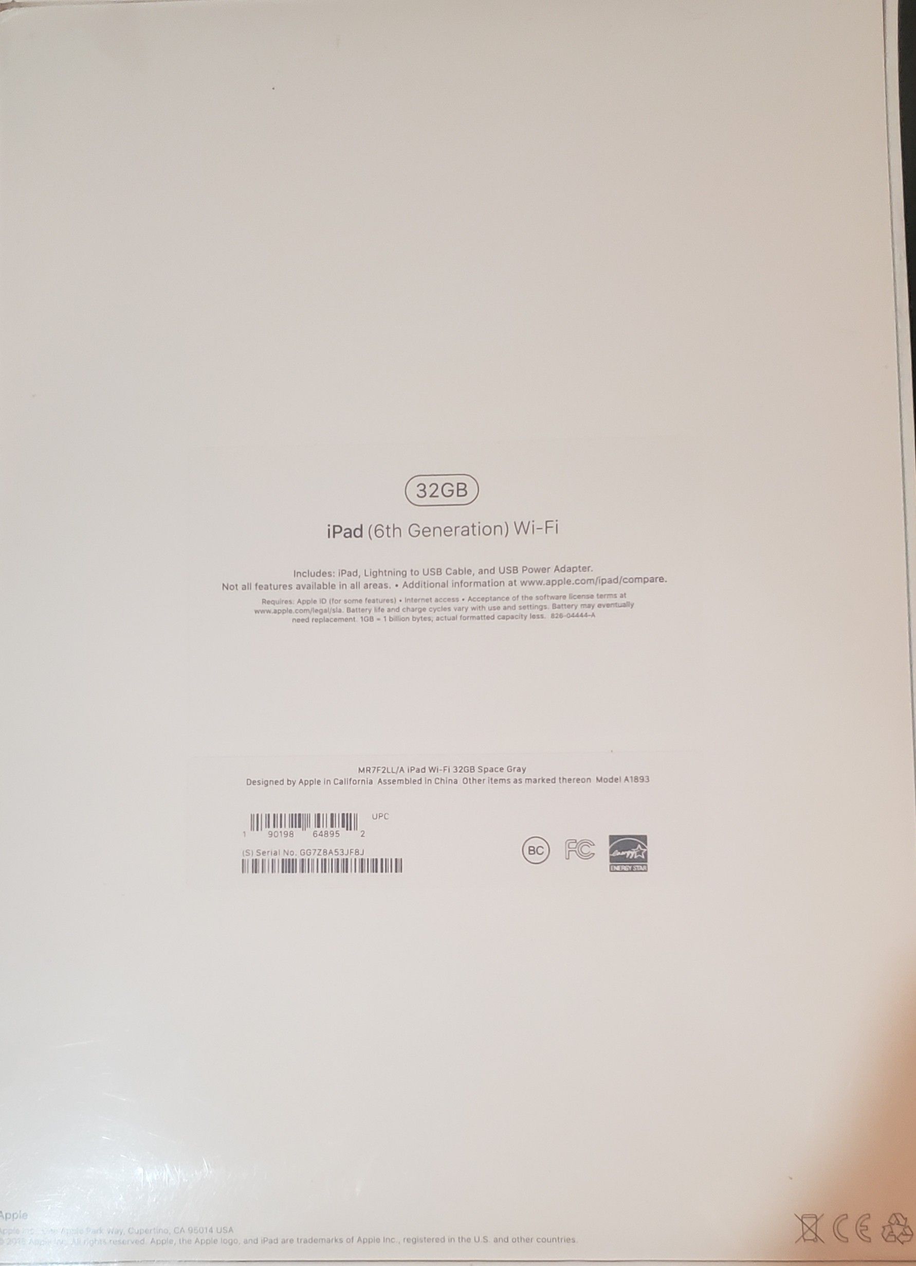 6th Generation iPad-32GB Space Gray Wifi