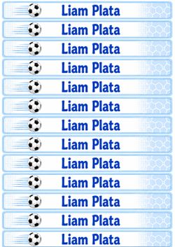 Personalized Soccer Name Labels – Liam Plata