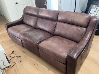 Bernhardt Leather Power Recline Sofa