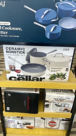 The Cellar, 5 Piece Ceramic Nonstick Set, Beige