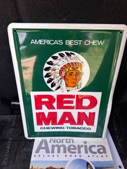 Vintage Original - REDMAN CHEWING TOBACCO SIGN