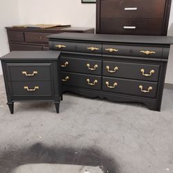 Dresser Nightstand Set Black 
