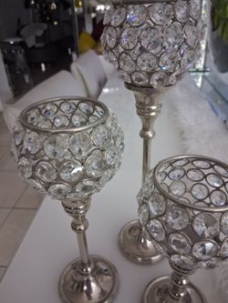 Crystal Candle Holder Set of 3