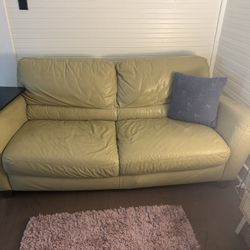 Green leather Sofa Set 