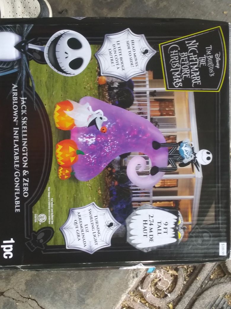 9 ft inflatable nightmare before Christmas Halloween decoration
