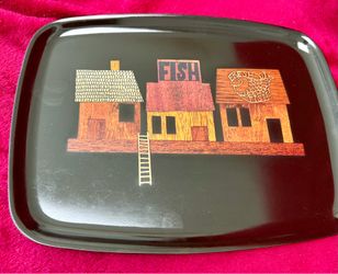 COUROC Monterey Wood Inlaid Resin Tray