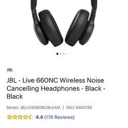 JBL Live 660NC Wireless Cancelling Headphones