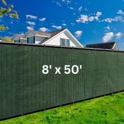 Heavy-Duty Green Screen, 8 x 50 ft, 90% Blockage