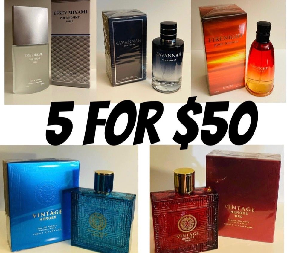 5 For $50 Dupe Colognes Pictured 100 Ml Bottles 
