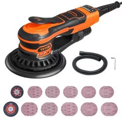 179#Random Orbital Sander 5 & 6-Inch, 350W Brushless Orbital Sander, 10,000 PRM 6 Variable Speed Electric Palm Sander with 20PCS Sandpapers, Dust Conn