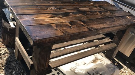 Solid wood coffee table hand-built