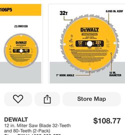 DEWALT 12 in. Miter Saw Blade 32-Teeth and 80-Teeth (2-Pack)