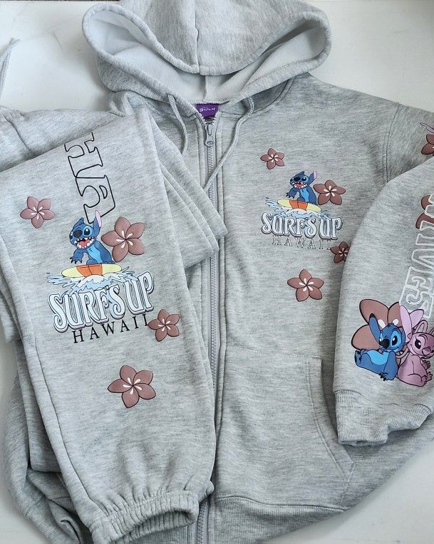 Disney Stitch Womens Fleece Zip Up Hoodie XSmall(0-2)Stitch Jogger Pants XXSMALL(00)