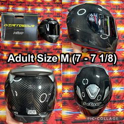 RARE KBC Motorcycle Carbon Fiber Black Helmet Adult Size Medium Full Face VR-4R