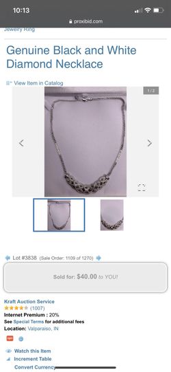 Large Black And White Diamond Necklace 
