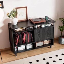 Black TV Stand & Large Record Player Stand.