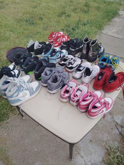12 Kids Jordan's And 4 Kids Shoes