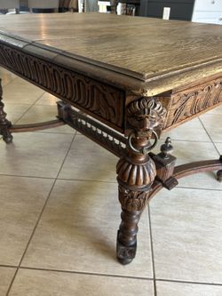 1800 French Antique Library Style Oak Table