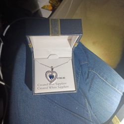 Blue And White Sapphire Diamond Neckless Original Price 100 Only Asking 40.Eqcu Have Multiple Real Sterling Silver I Have Multiple Different Kinds 