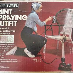 Miller Spray Painting Outfit w/ 1 qt Spray Gun Airbrush & Air Compressor