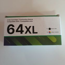 New TECKKIN 64XL Ink Cartridges 2-pack 1 Black 1 Color