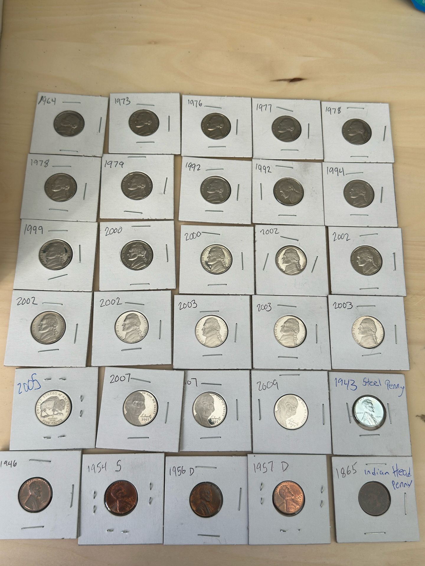 Coin Collection: Proof Nickels, Indian Head, & Wheat Pennies