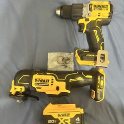 20V Compact Cordless 1/2 in. Hammer Drill, ATOMIC 20V Brushless Oscillating Multi Tool, and 20V 4.0Ah Battery 6 60804 1 DEWALI
