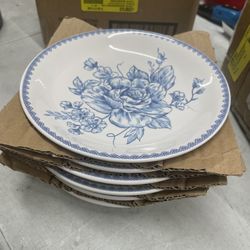 Set of 6, The Pioneer Woman Agatha Stoneware 7” Appetizer Plate, Blue