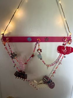 Handmade hair clip organizer with led lights !