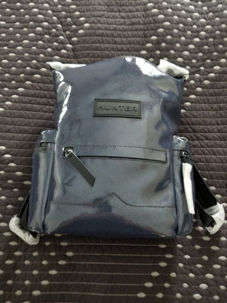Hunter Orginal Women's Blue Original Aurora Borealia Leather Mini Backpack