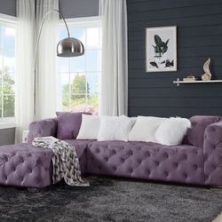 Brand New Purple Velvet Sectional