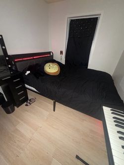 Full/Queen Bed Frame with LED Headboard