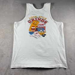 Vintage 80s Grinds Hawaii Spams Tank Top T Shirt Men’s Size Large White #5A