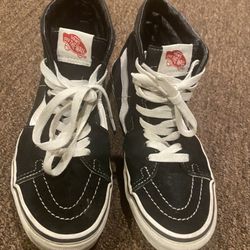 EUC VANS Off THE WALL hi-Top Black & White Men 6 Women’s 7.5 Shoe Sneakers