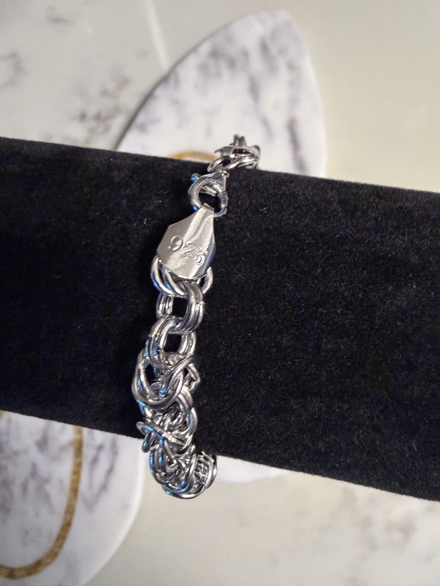 New Men’s or Women thick Sterling Silver Byzantine bracelet 8 inches