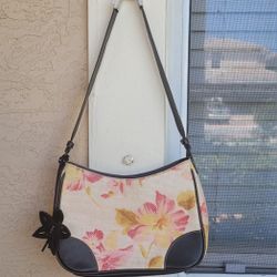LIZ CLAIBORNE SHOULDER BAG...VERY PRETTY FLORAL DESIGN