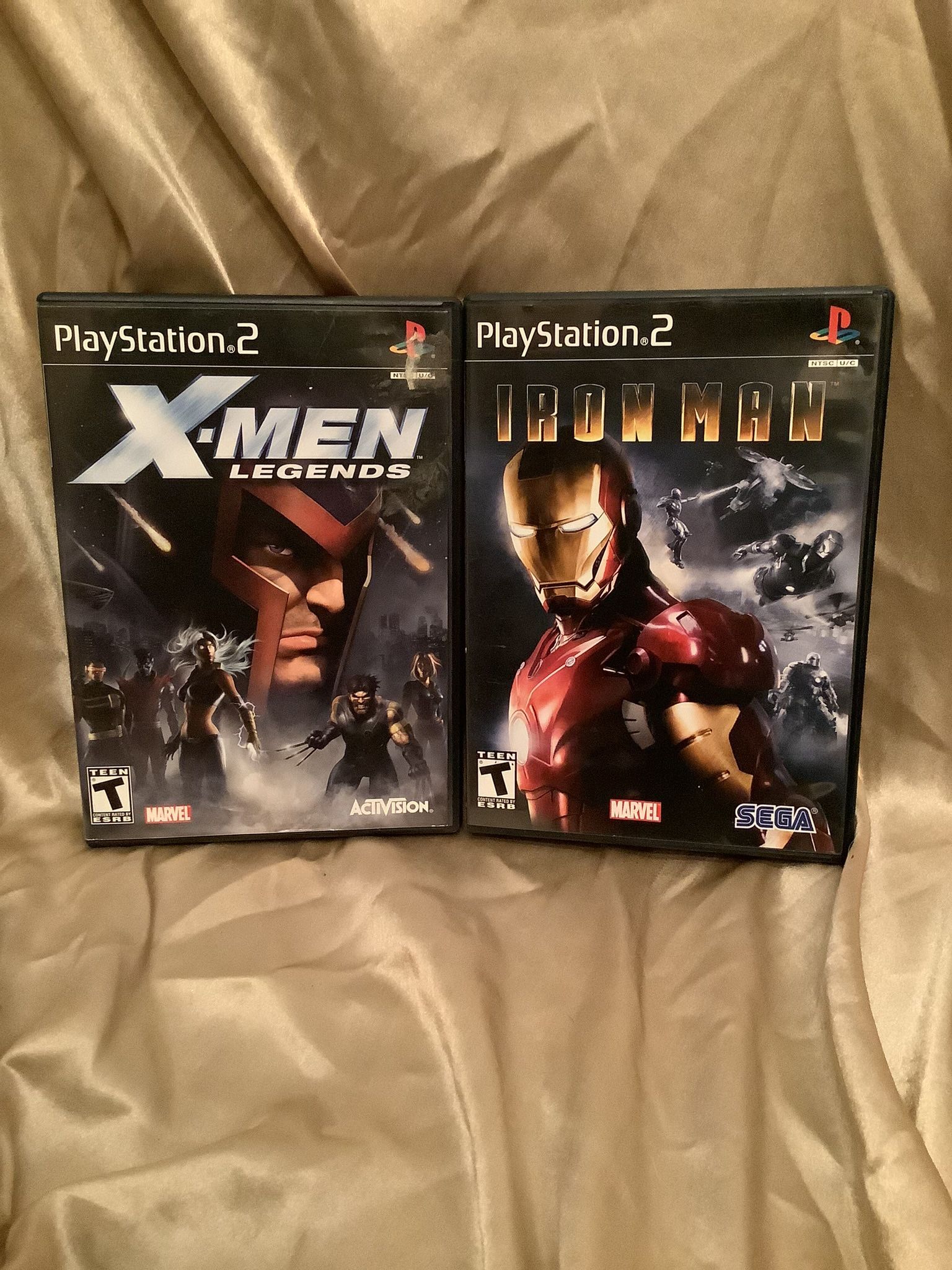 Playstation 2 PS2 Marvel X-men Legends & Iron Man LOT of 2 CIB Tested & Working