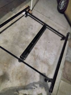 Black Metal Bed Frame with Wheels