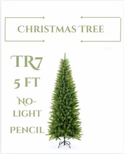 (5FT) Artificial Christmas Tree,Classic Pine Fir Pencil Tree (TR7)