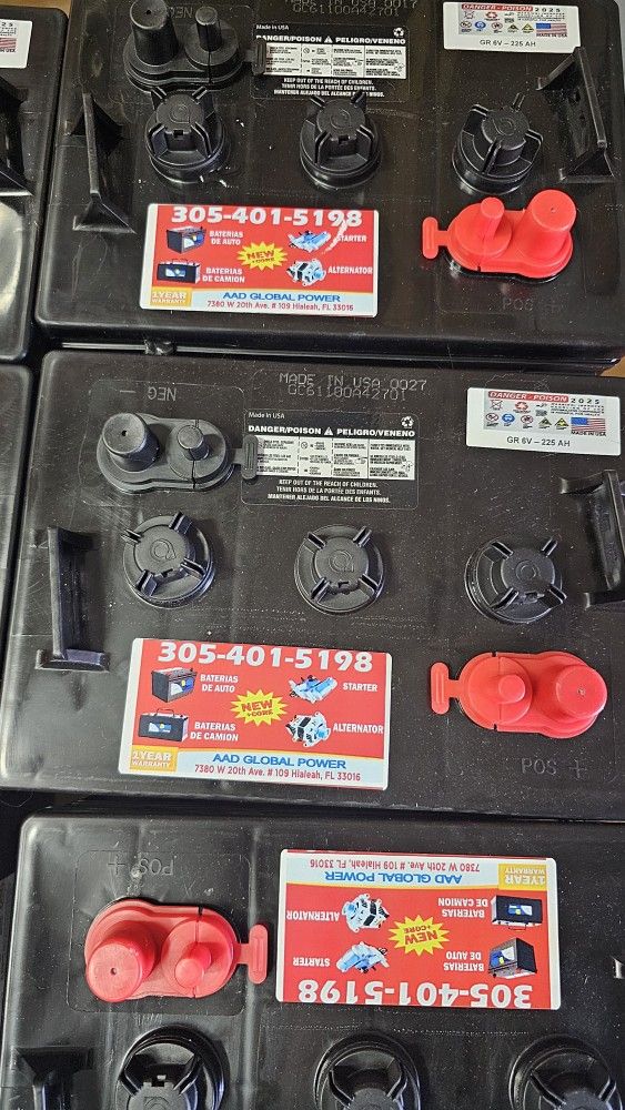New 6volt battery, 1 year warranty