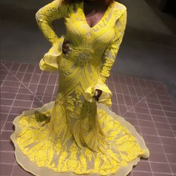 Yellow Custom Prom Dress