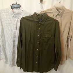  BUNDLE! 3 Mens Long Sleeve Button Down Shirts