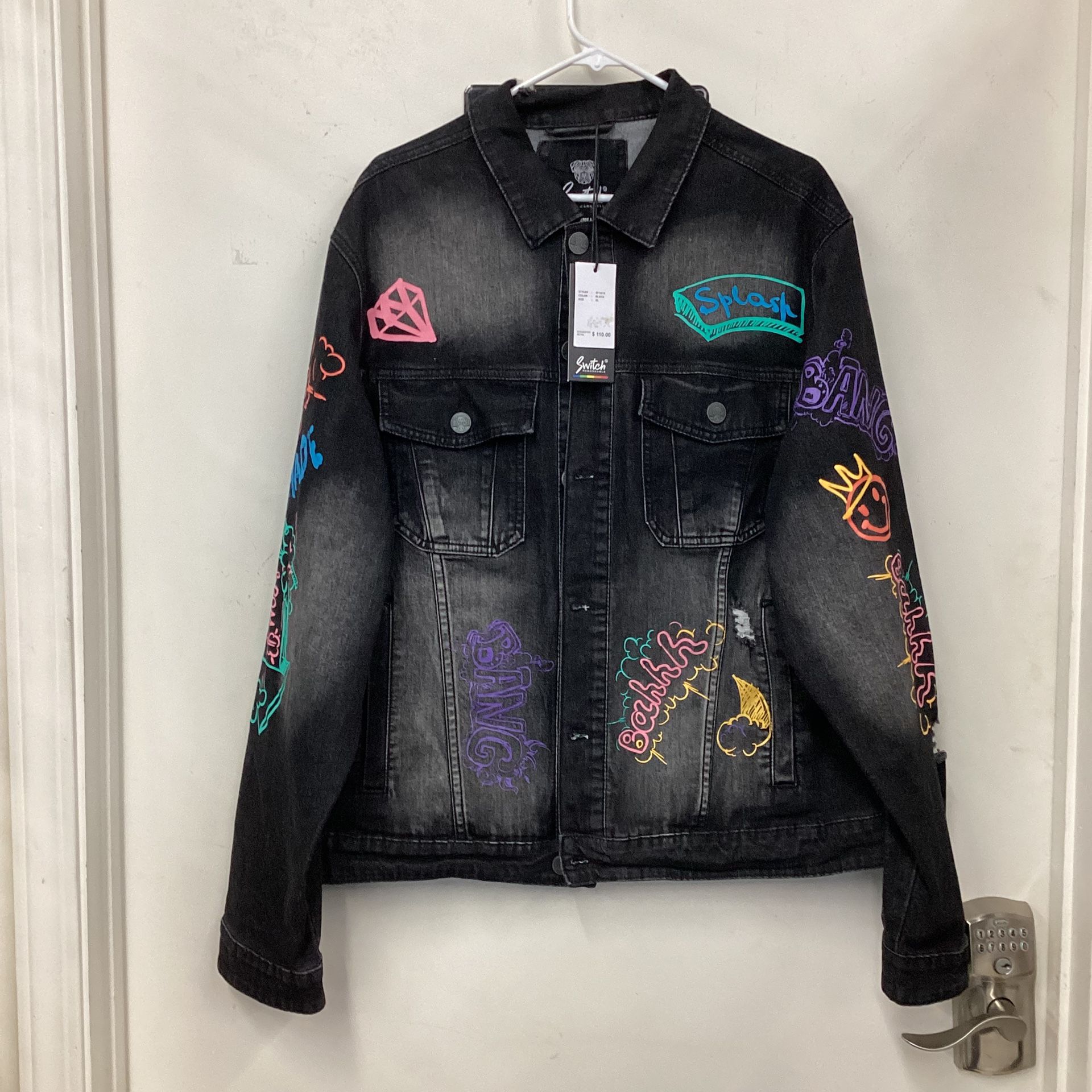 Switch Remarkable Black Jean Jacket Size XL - NEW